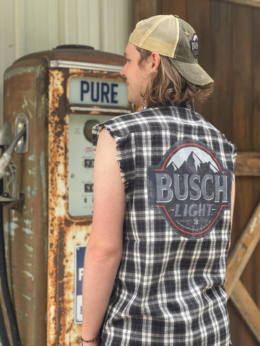 Busch Light TONAL Version Sleeveless Flannel